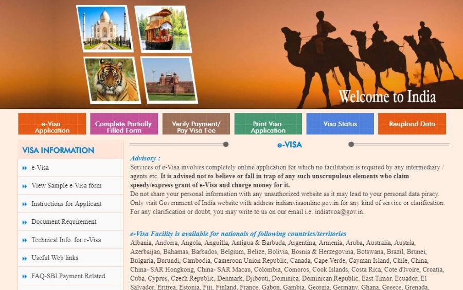 Электронная виза в Индию