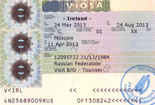 Виза в Ирландию для россиян